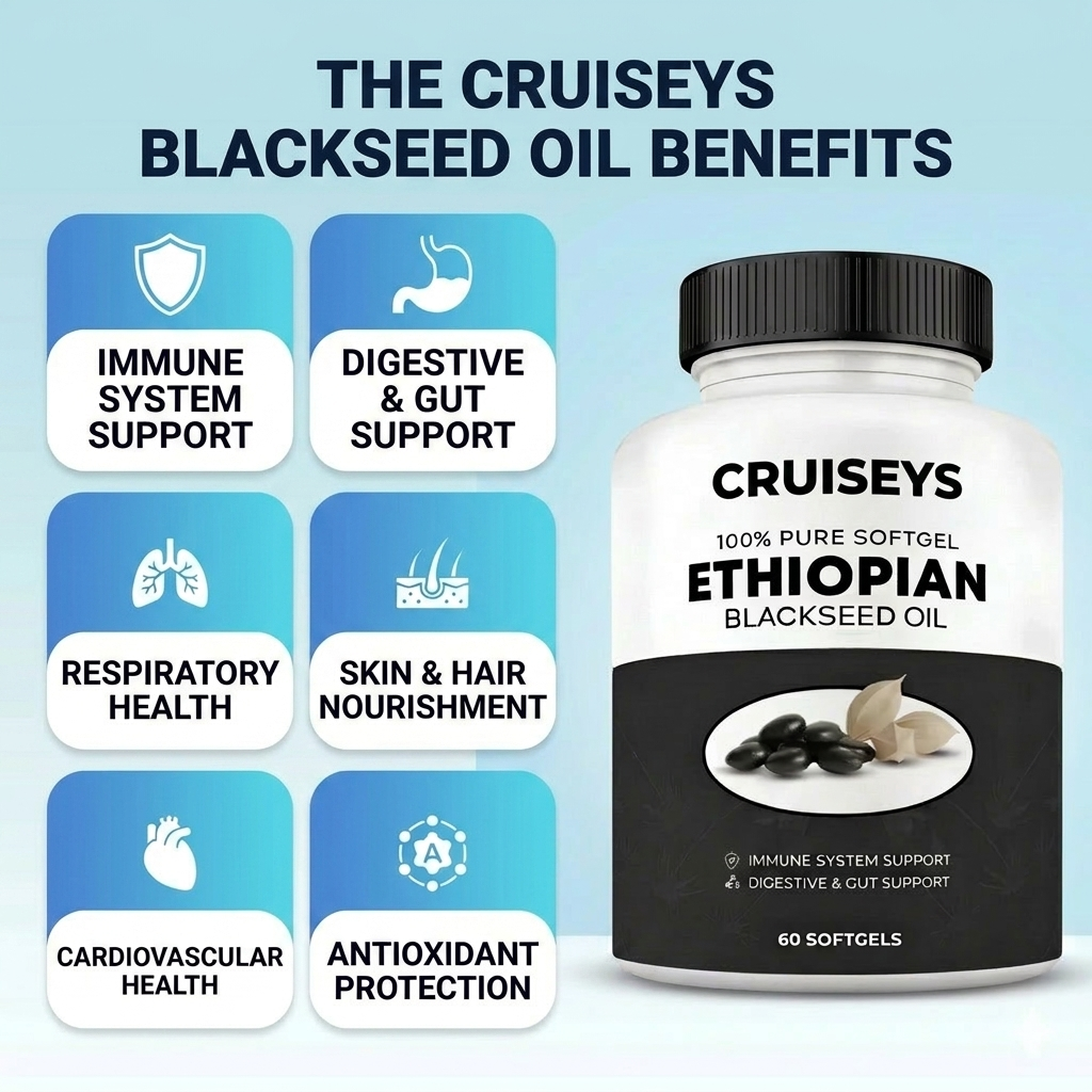 CRUISEYS - NUTRIENT ETHIOPIAN BLACK SEED OIL - PURE ETHIOPIAN ORIGIN. TOTAL BODY SUPPORT.