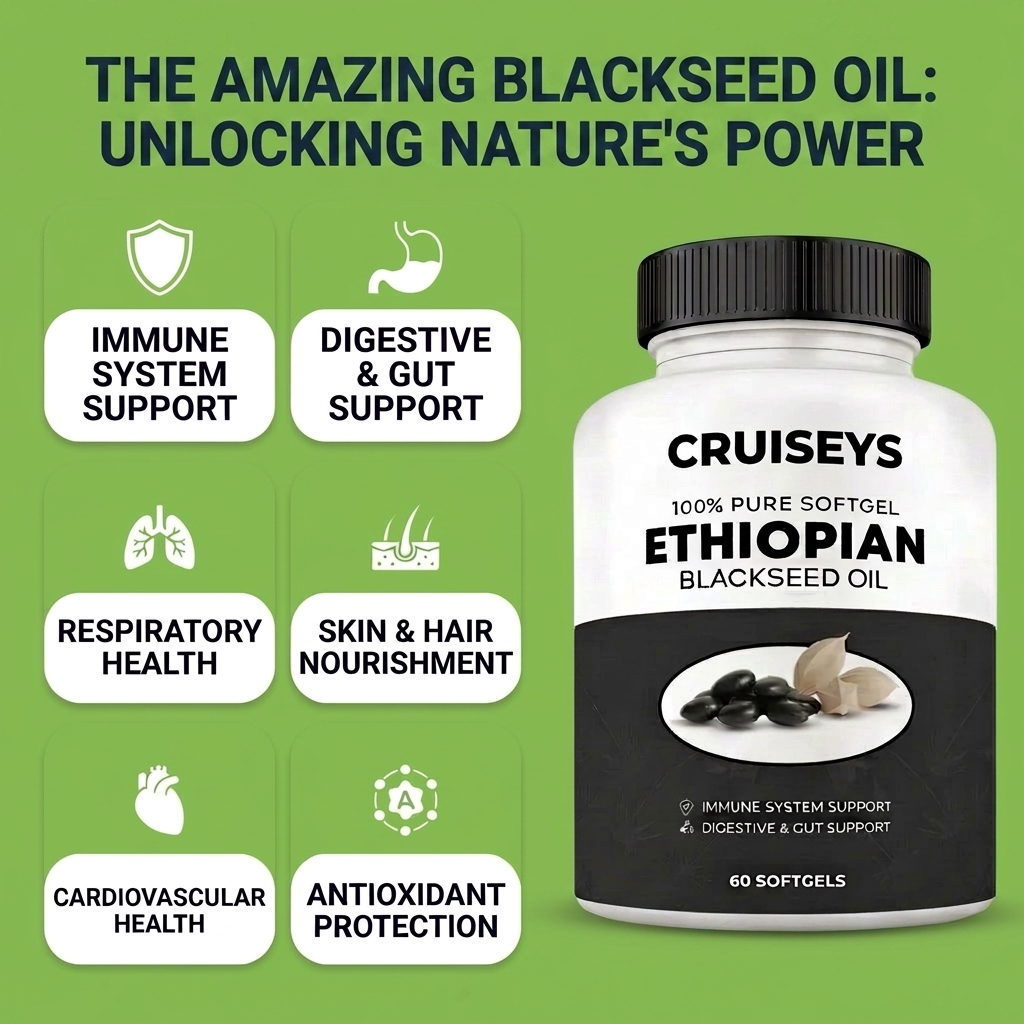 CRUISEYS - NUTRIENT ETHIOPIAN BLACK SEED OIL - PURE ETHIOPIAN ORIGIN. TOTAL BODY SUPPORT.