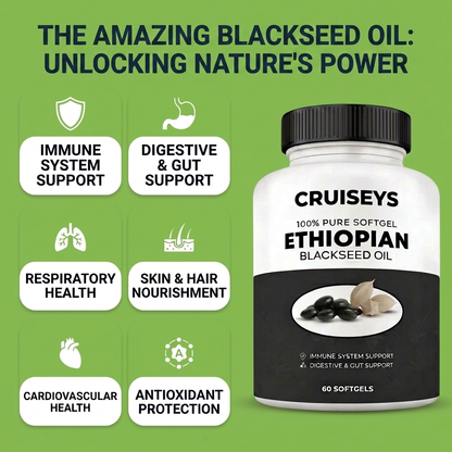 CRUISEYS - NUTRIENT ETHIOPIAN BLACK SEED OIL - PURE ETHIOPIAN ORIGIN. TOTAL BODY SUPPORT.