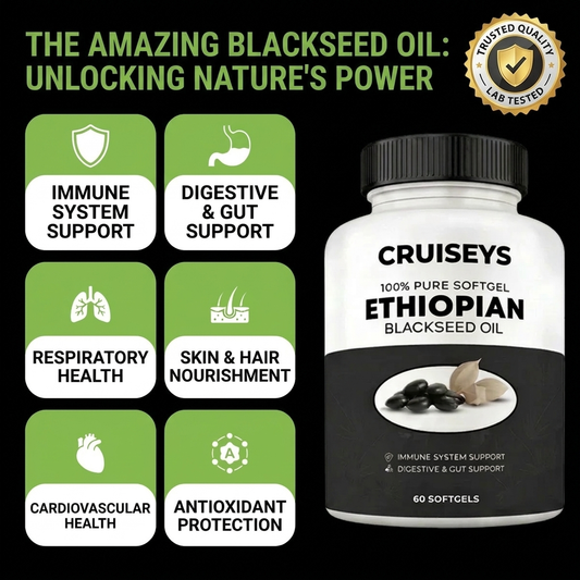 CRUISEYS - NUTRIENT ETHIOPIAN BLACK SEED OIL - PURE ETHIOPIAN ORIGIN. TOTAL BODY SUPPORT.
